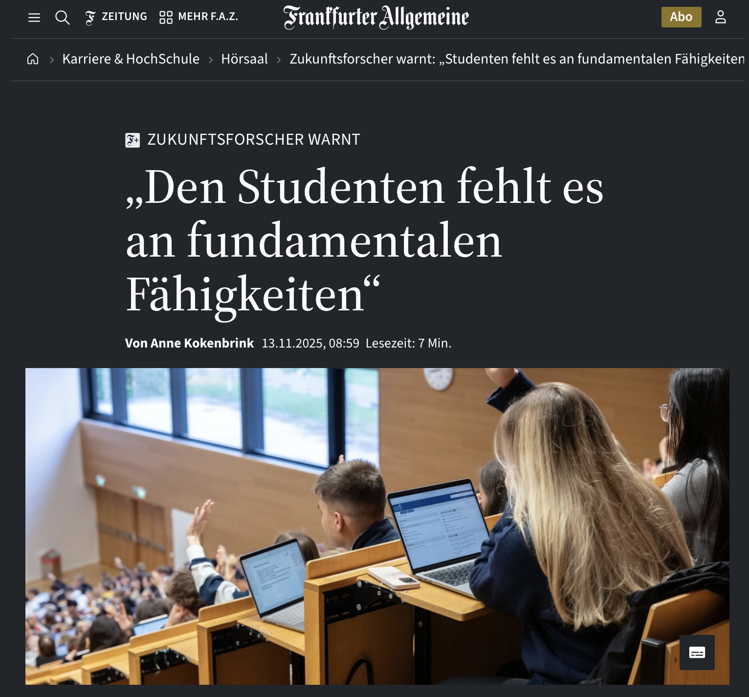 Zukunftsforscher warnt: „Den Studenten fehlt es an fundamentalen Fähigkeiten“